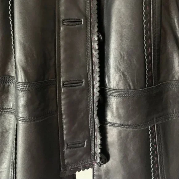 NEW NWOT Style & Co Frilly Leather Jacket Scalloped - Picture 2 of 5